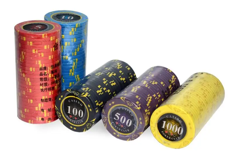 

25 PCS/LOT 14g Casino Diamond Entertainment Black Jack Poker Monte Carlo Clay Metal Taxes Hold'em Poker Chip Sets