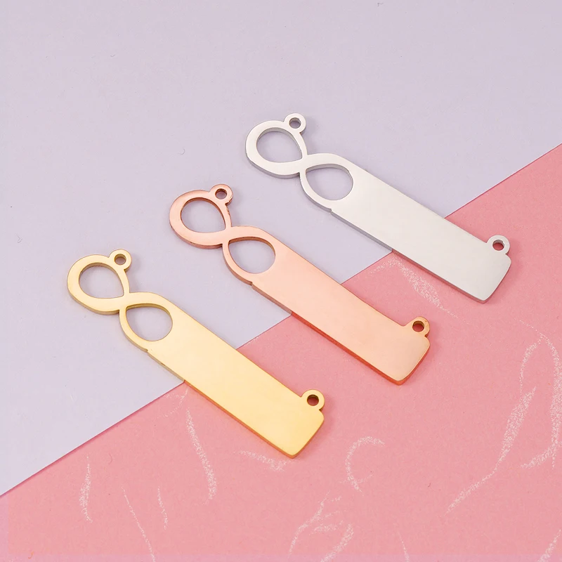

Fnixtar 20Pcs 42*10mm Mirror Polish Stainless Steel Hollow Infinity Strip Connector Charms For DIY Making Necklaces Bracelets
