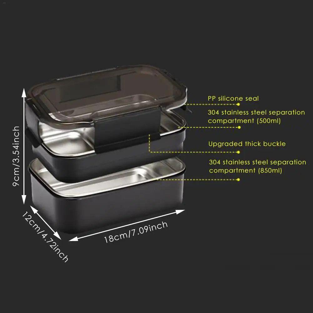 304 Нержавеющая сталь двойной Ланч-бокс для воды многослойная портативная