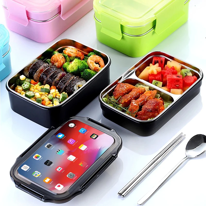 GURET прочный Ланч бокс из нержавеющей стали двухслойный пищевой контейнер