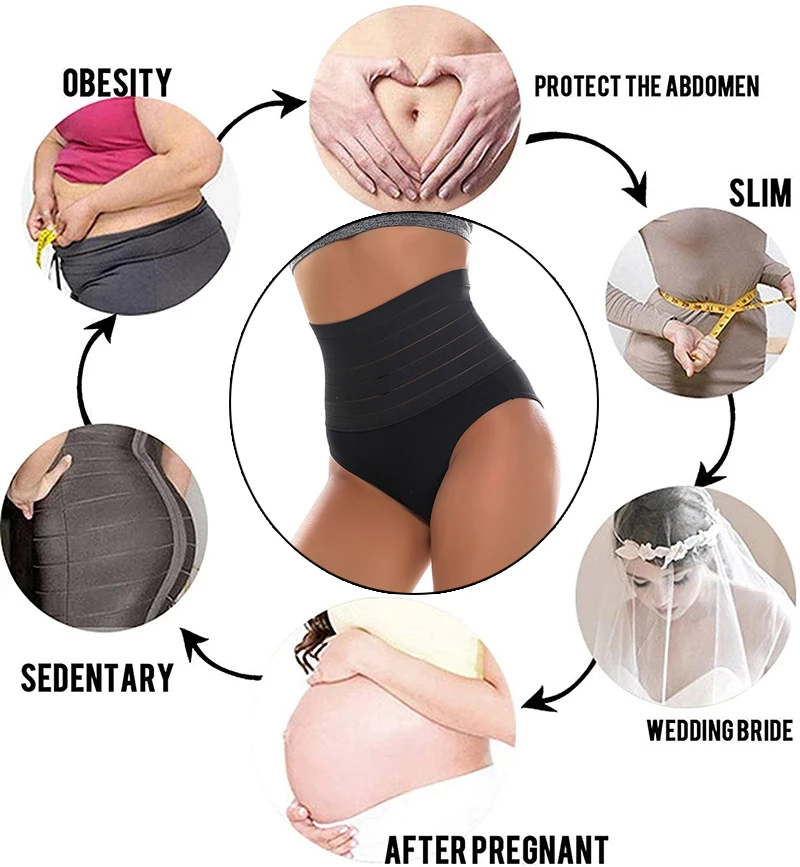 Тренировочное женское корректирующее белье с высокой талией бесшовные стринги