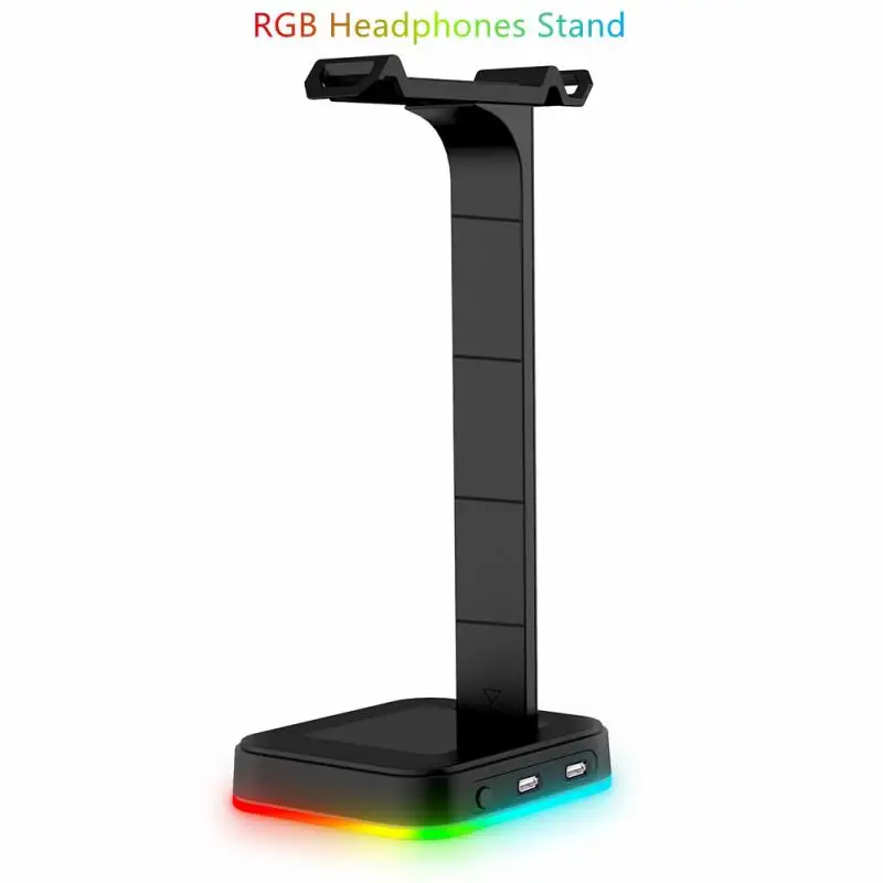 

Новая светодиодная RGB-подсветка с 2 портами USB 2,0, держатель для наушников для геймеров, игровой компьютер, настольные аксессуары для наушник...