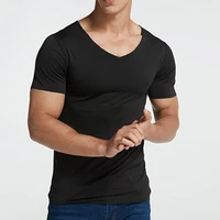 mens summer t shirt short sleeve cool quick dry breathable ice silk seamless tops casual solid color elastic tee shirts m 5xl