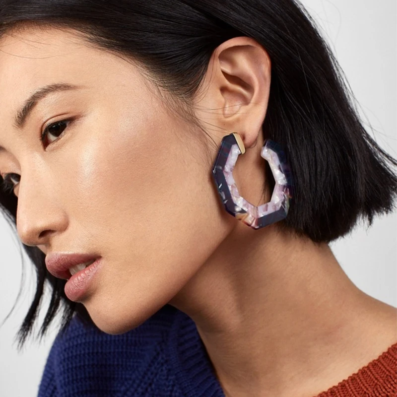 Модные круглые леопардовые серьги-кольца Cpop для женщин акриловые серьги из