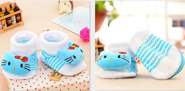 Kawaii/1 пара; хлопковые носки для малышей; нескользящие носки-тапочки с резиновой подошвой для детей ясельного возраста; сезон осень-весна; модные носки с милыми рисунками животных для новорожденных