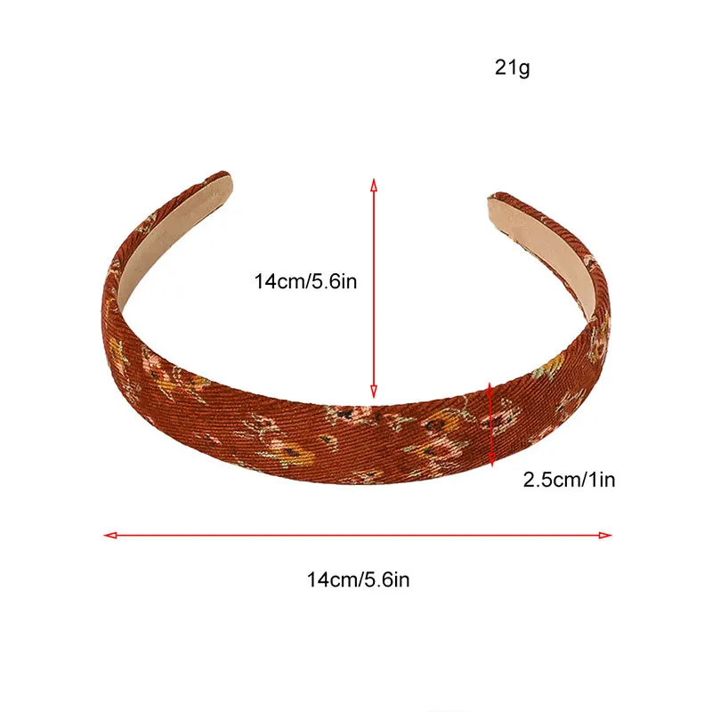 

Simple Hair Hoop Non-slip Head Hoop Sweet Styling Hair Accessories Vintage Plaid Floral Solid Color Striped Corduroy Headband