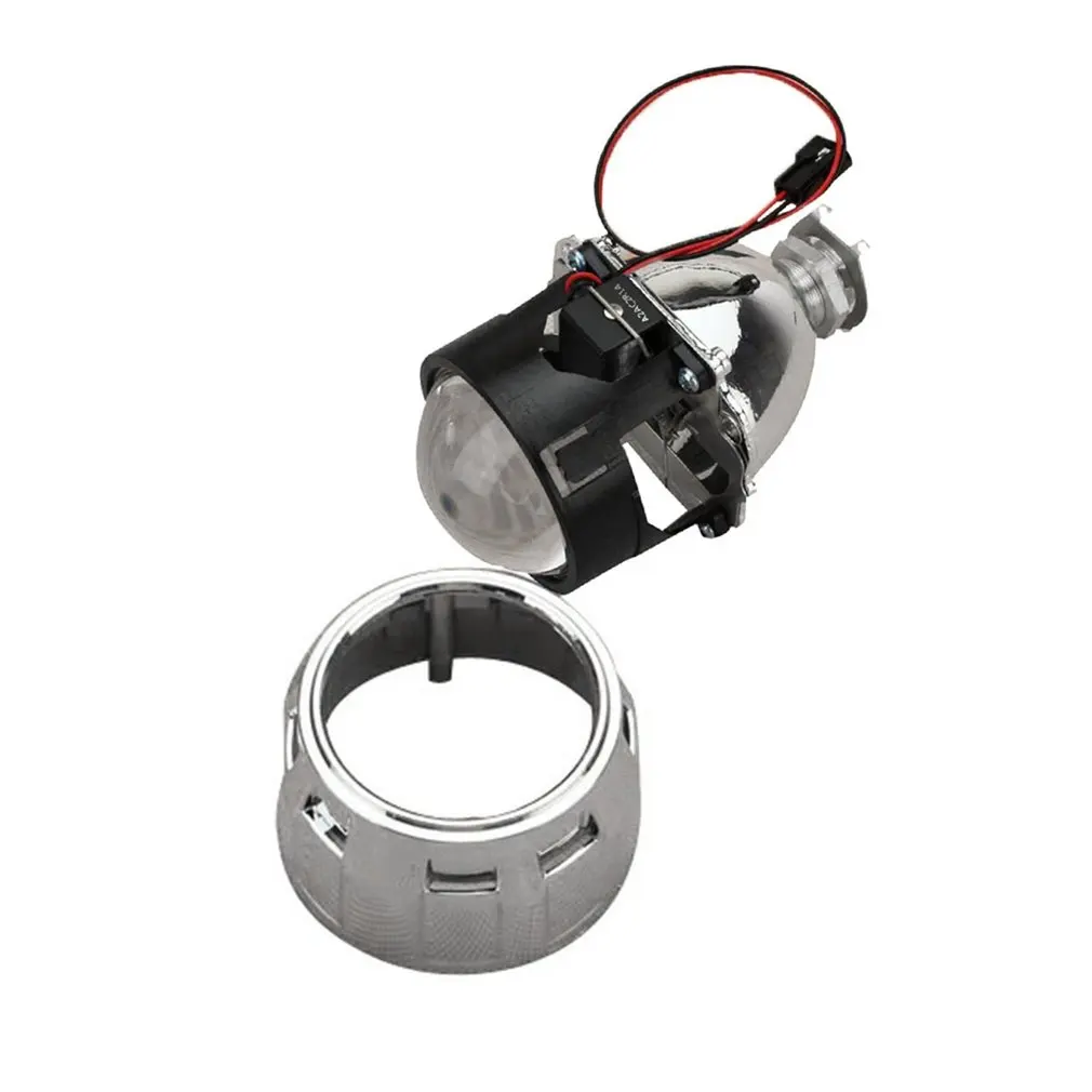 

2.5 inch Xenon Mini Bi-xenon HID Clear Projector Lens Cover Shroud Headlight Custom Headlamp H1 H4 H7 Silver