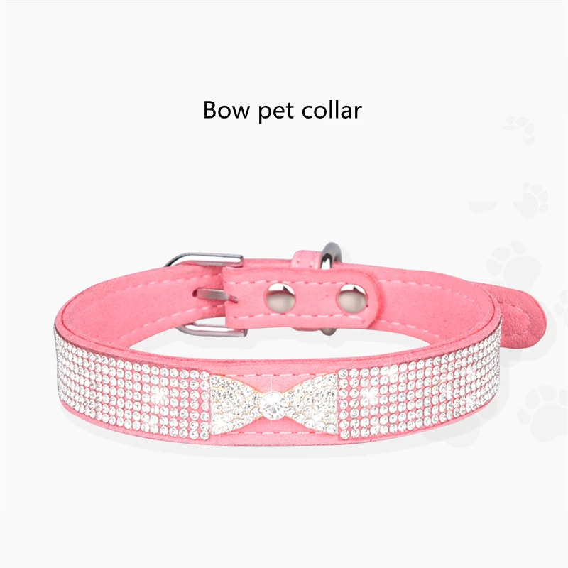 

Rhinestone Dog Cat Collar Pet Necklace Personalized Bowknot Small Dogs Cats Soft Collars Kitten Puppy with Diamonds Dog Supplies