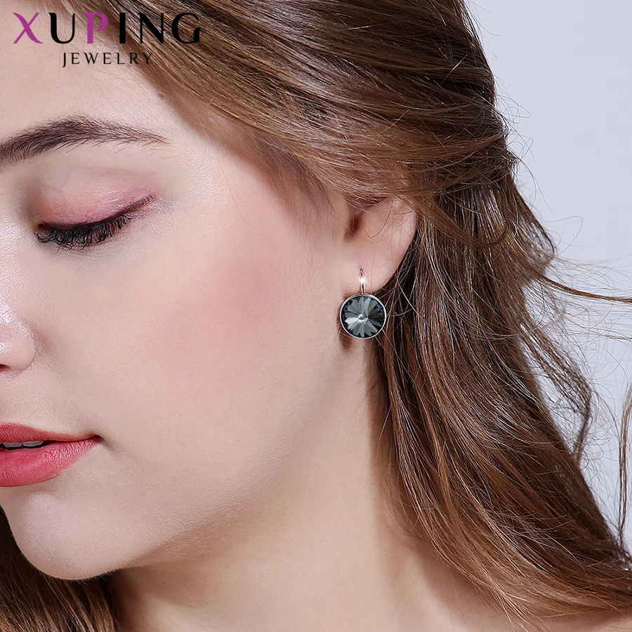 Xuping стильные элегантные блестящие серьги-кольца с кристаллами от Swarovski Подарок на годовщину для женщин девочек M99-20641