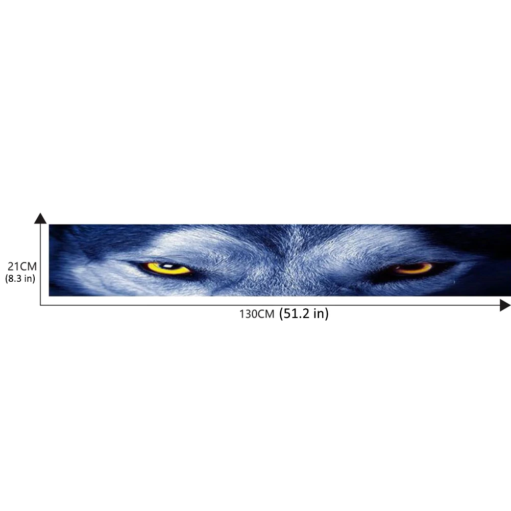 

Car Front Windshield Sticker Rear Auto 3D Sunshade Stickers Terrorist Decor Front File Wolf Cat Eyes Sticker Decorative 130*21cm