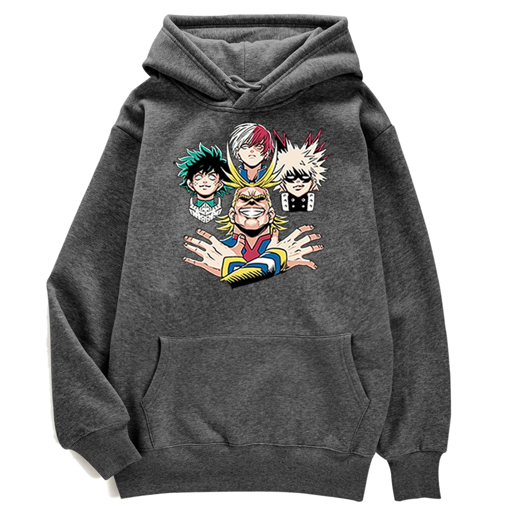 

Худи с японским аниме принтом My Hero академия, теплые осенние флисовые мужские свитшоты, забавная Повседневная Толстовка, модная крутая мужск...