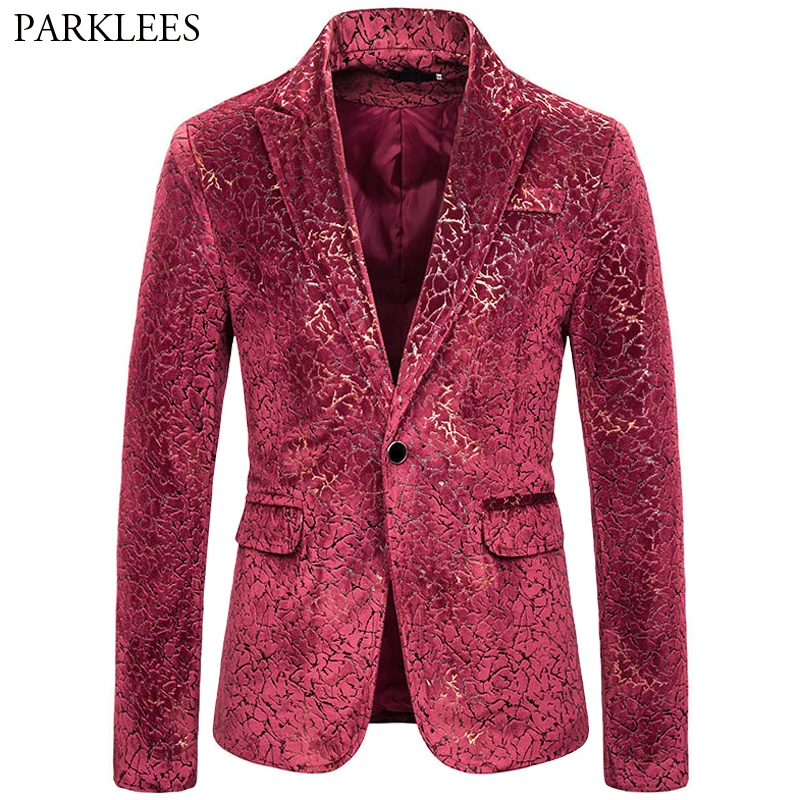 Мужской сексуальный Блейзер со змеиным узором приталенный бронзового цвета