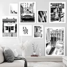 Модные женские кофейные сигары автомобиль винтажные черные белые настенные картины Картина на холсте скандинавские постеры и принты Декор для гостиной