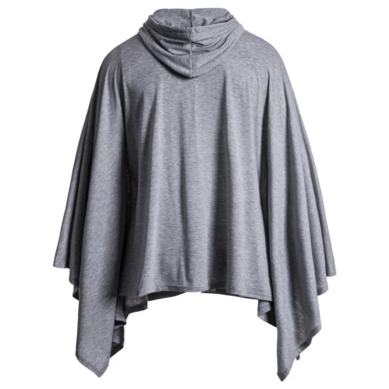 

INCOOSteampunk men Gothic cloak hooded male festival Party clothing men Solid color pullover coat trench coat men