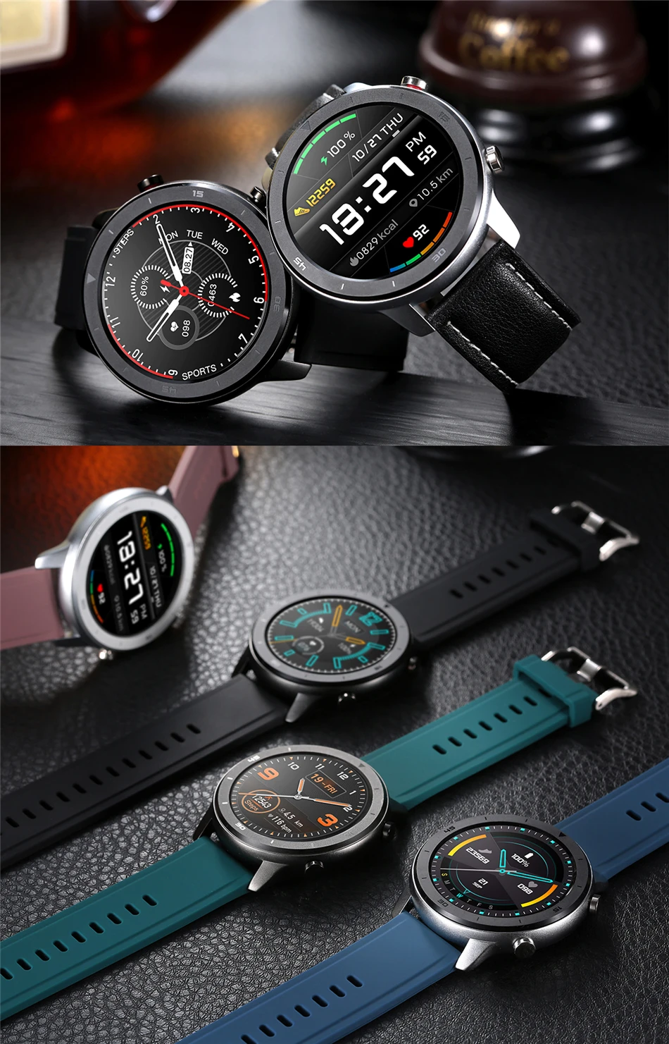 Reloj inteligente LIGE, водонепроницаемые Смарт-часы для мужчин, монитор сердечного ритма, кровяного давления, полный сенсорный экран, музыкальный контроль, умные часы