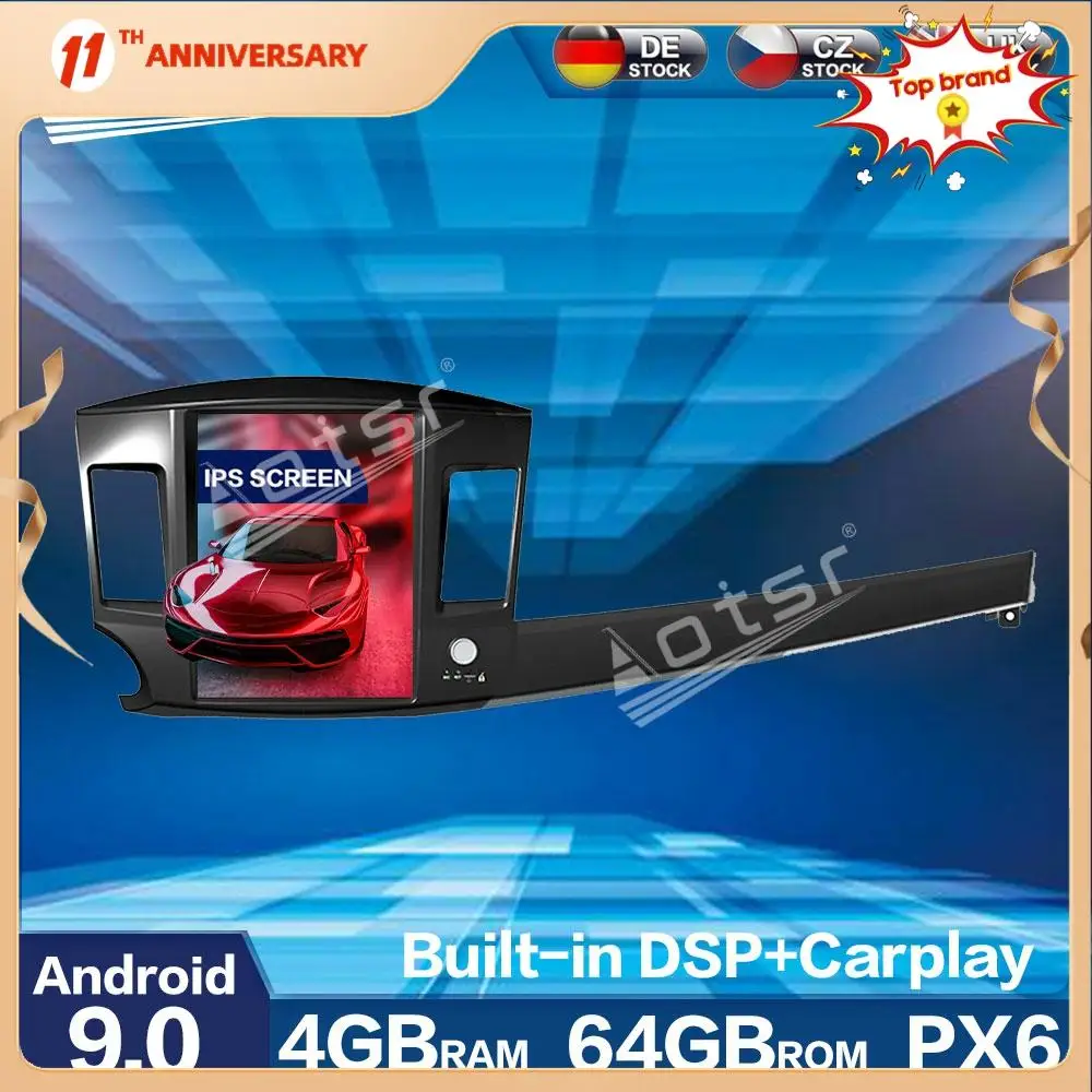 Aotsr вертикальный Tesla PX6 Android 9 0 64 ГБ Автомобильный Радио плеер GPS навигация