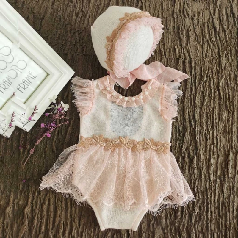 

4X7C 1 Set Infants Photo Shooting Costume Outfits Baby Hat Romper Jumpsuit Short Pants Newborn Photography Props