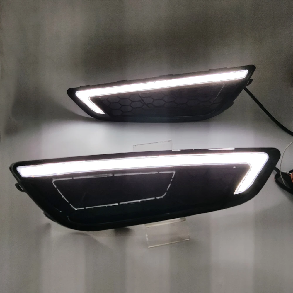 1 пара светодиодный DRL желтый указатель поворота Противотуманные фары Крышка для