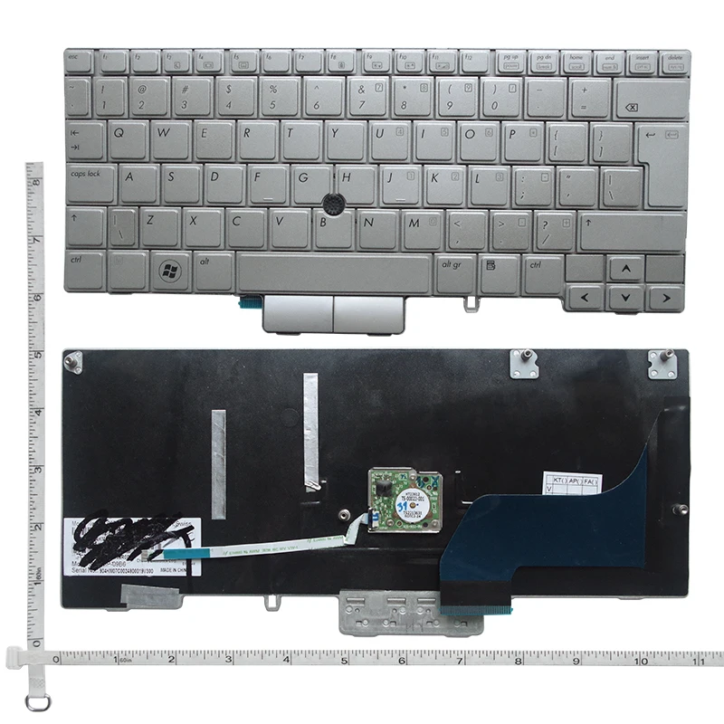 Клавиатура для ноутбука HP Elitebook 2760P 12 1 дюйма серебристая блестящая с картриджем