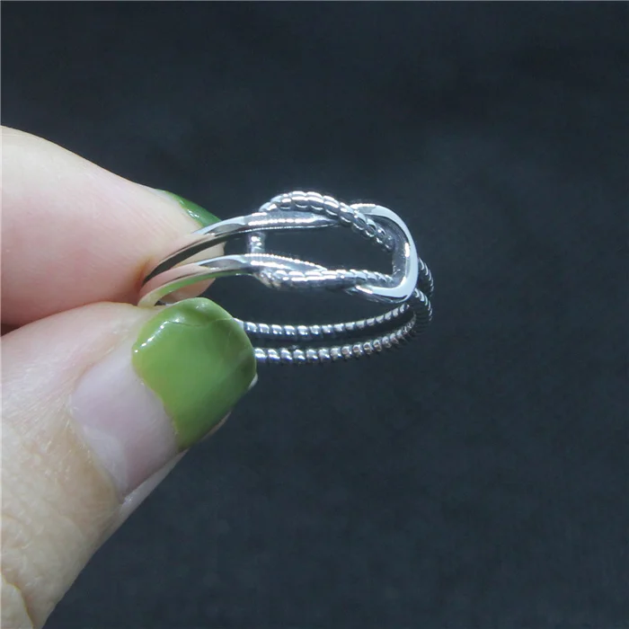 Горячее предложение новинка 925 Серебряная Веревка Узел кольцо высшего качества