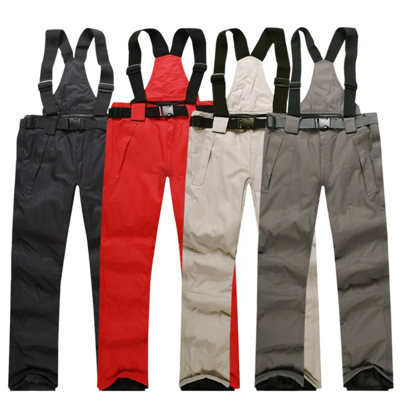 Men Ski Pants 2019 New Warm Outdoor Sports Waterproof Women's Snow Trousers Adult Suspenders Winter Snowboarding | Спорт и
