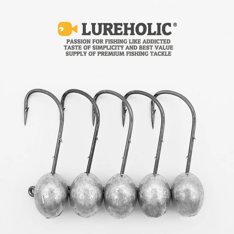 Фото Lureholic 5 шт. Aji головка крюка с крючок Mustad 1.5g 2.5g 3.5g 5g рок бронзовых морских рыболовных крючков утонченность приманки рыболовные jig Head двойной ос... №2