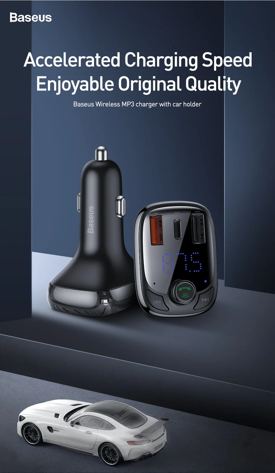 Baseus Quick Charge 4,0 3,0 USB Автомобильное зарядное устройство QC QC4.0 Bluetooth fm-передатчик автомобильный комплект для iPhone 11 Pro Max 5A быстрое PD зарядное устройство