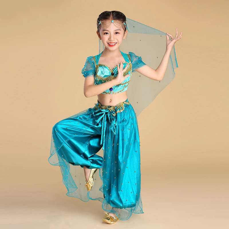 Детский костюм для танца живота девочек индийский танцевальный косплея на