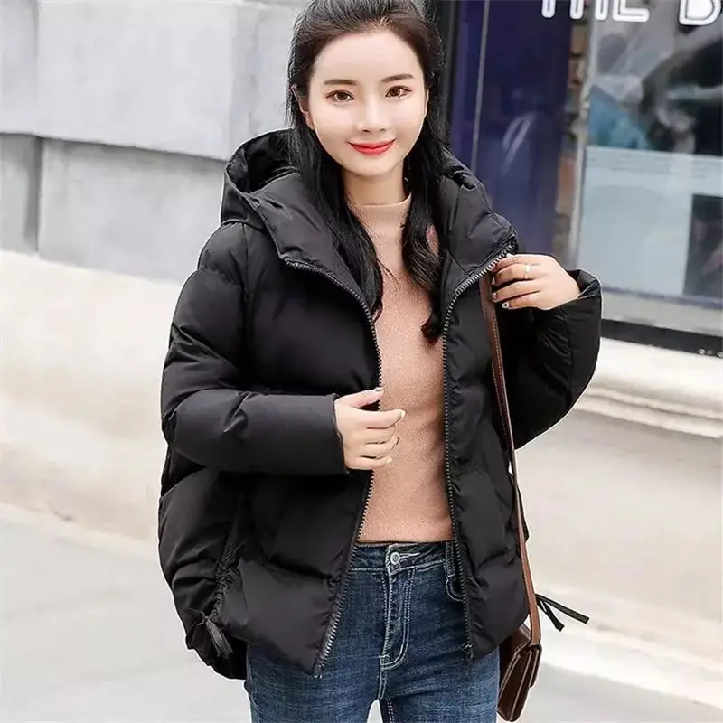 2021 New Women's Coats Parkas Winter Jacket Fashion Hooded Bread Service Jackets Thick Warm Cotton Padded Parka Female Outwear