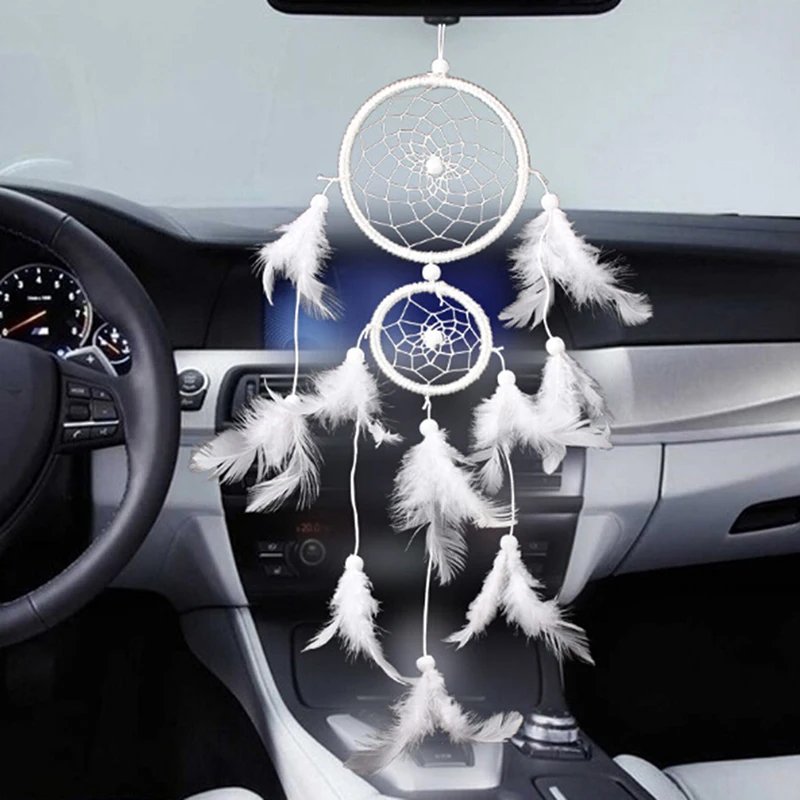 Многоцветное перо колокольчиков Индийский Ловца снов Чистая Авто Automovil висящий