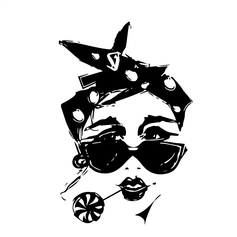 

Black Sunglass Lollipop Beauty Stripes Large Heat Transfer Thermo Stickers on Clothing DIY Iron-on Transfer Patches for Clothes
