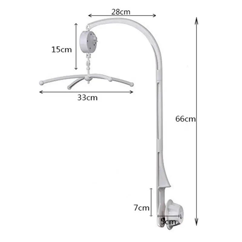 

Baby Bed Bell Bracket 360 Degree Rotating Baby Bed Rattle Wind-up Holder Bed Bell Toys Baby Mobile Interactive White Crib B R6S2