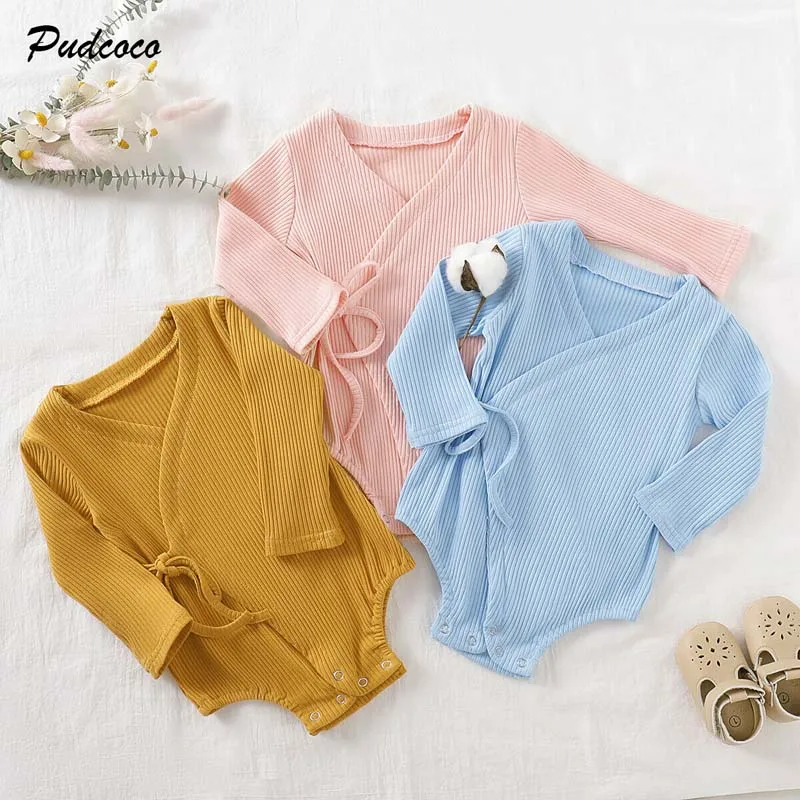 Коллекция 2019 года Брендовое однотонное кимоно для новорожденных девочек и