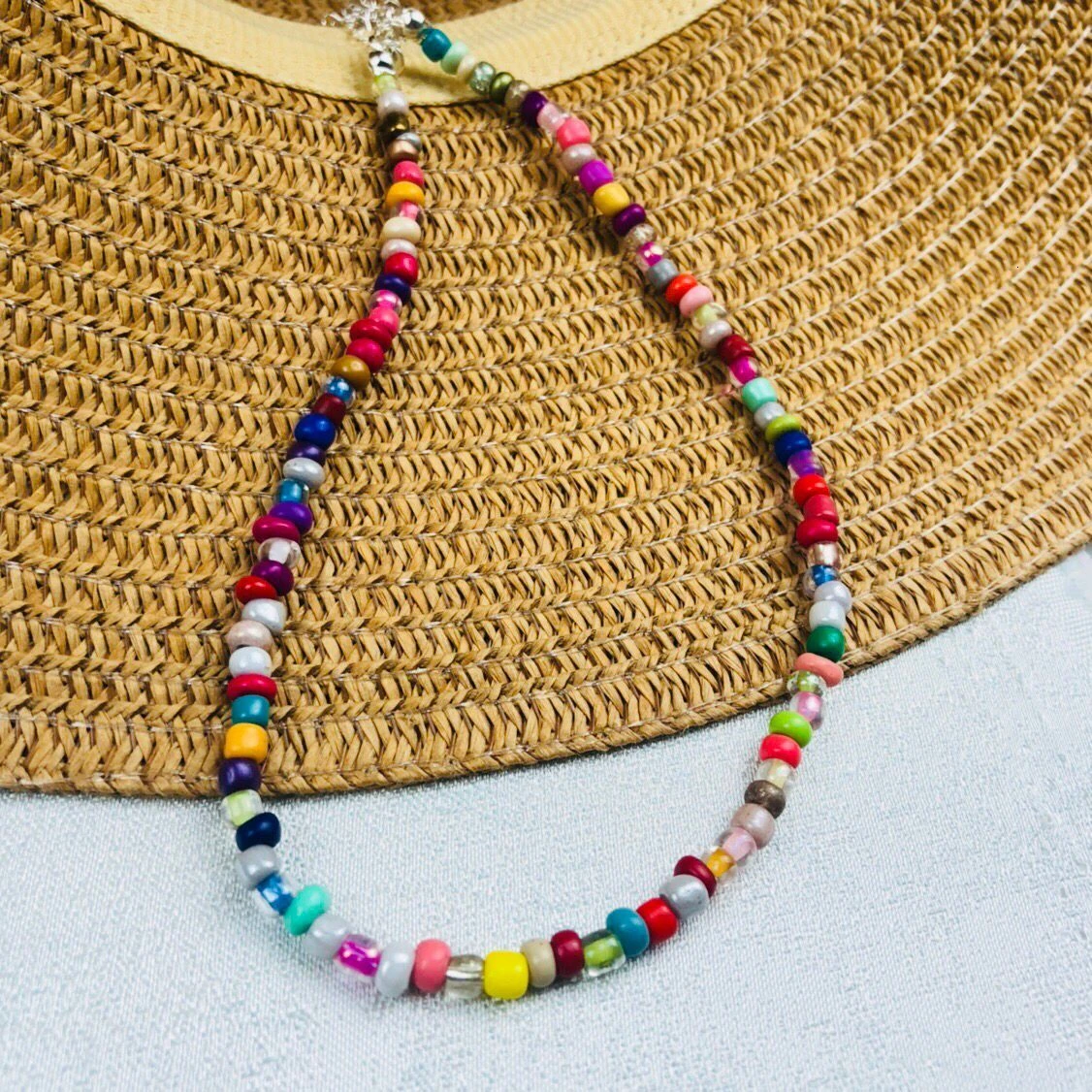 Boho красочные маленькие бусы колье для женщин Простой Бисероплетение Цветок ожерелье ручной работы воротник ювелирные изделия колье Femme