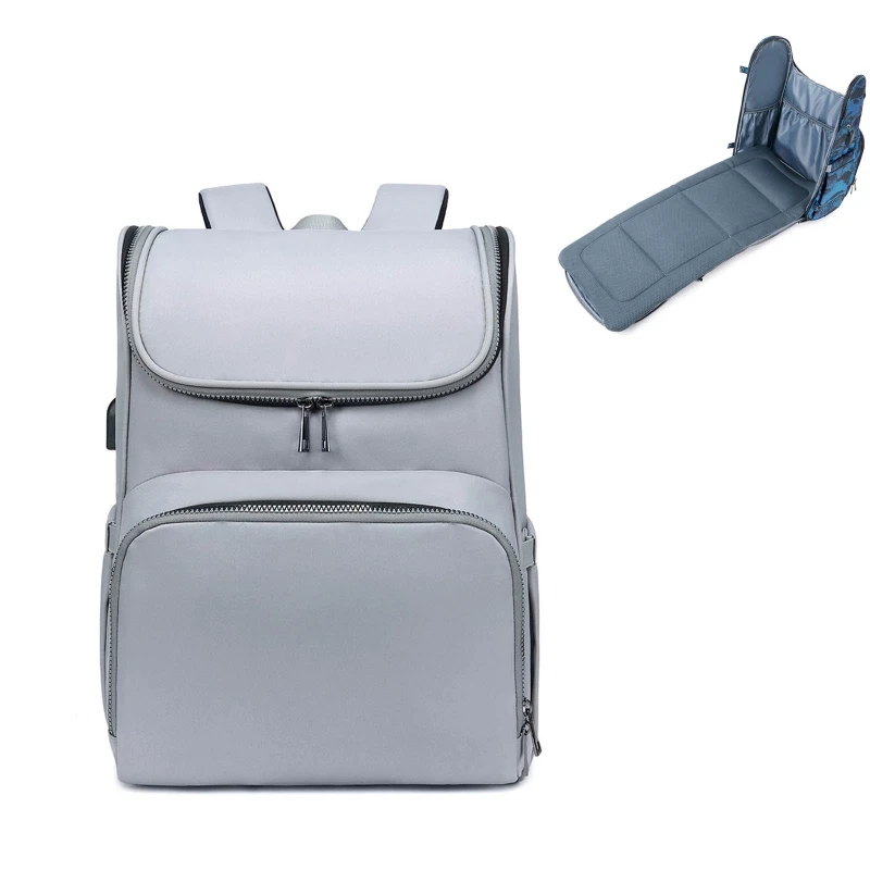 

Travel Bassinet Foldable Baby Bed, Diaper Bag Backpack Changing Station with USB Charging Port
