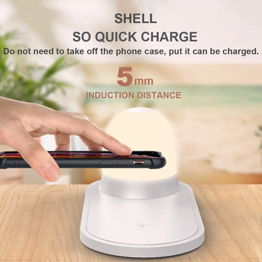 Беспроводное зарядное устройство лампа Ночной светильник быстрая Беспроводная