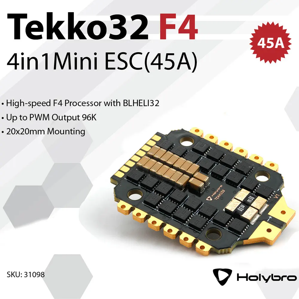 Holybro Tekko32 F4 4 в 1 mini 45A ESC BLHELI32 BL32 3-6S бесщеточный ESC 20x20 мм для радиоуправляемого дрона FPV Racing