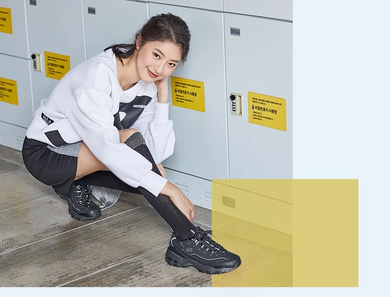 Skechers/Женская обувь D'LITES; женские кроссовки; удобная дышащая повседневная обувь на толстой подошве; обувь высокого качества; 66666179-BKW