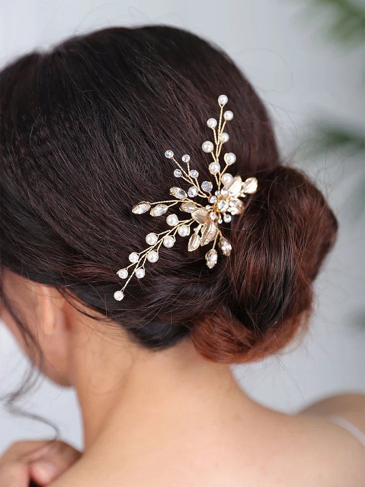 Женская Повседневная заколка для волос золотые головные уборы ручной работы