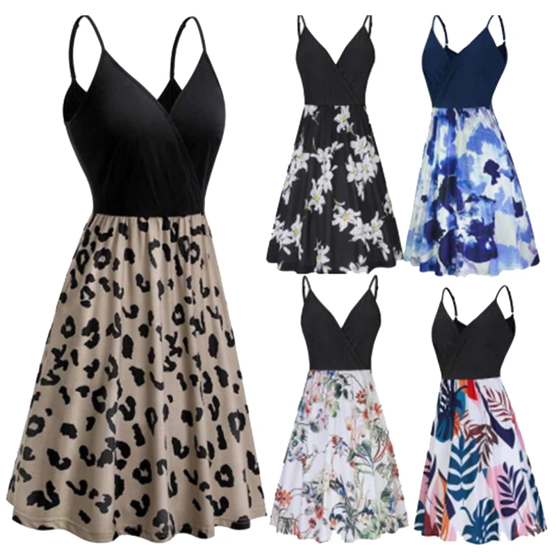 Женское летнее платье мода slim с цветочным принтом сексуальное для женщин