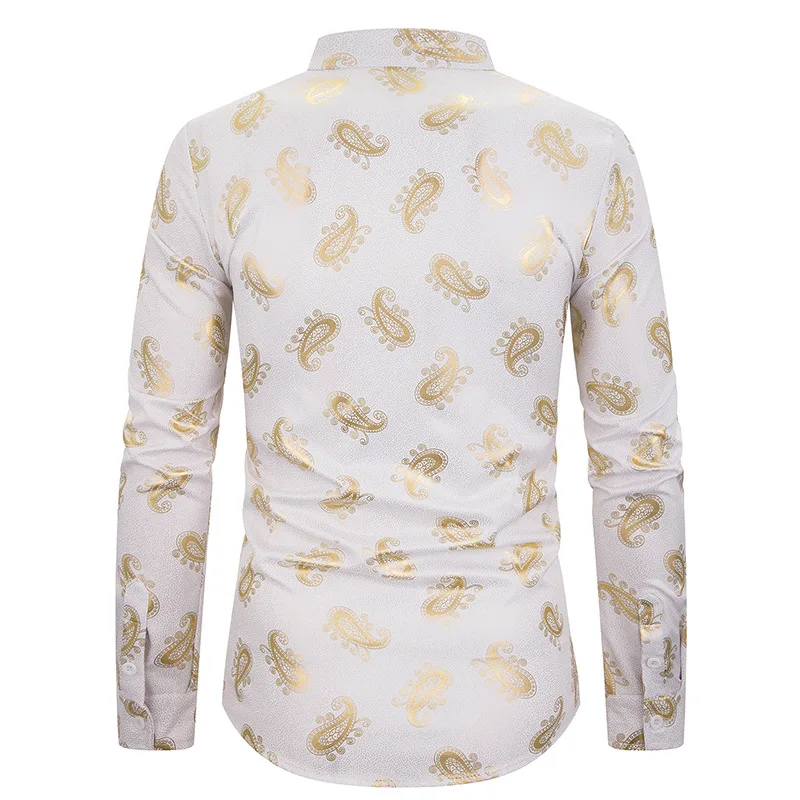 Мужская повседневная одежда Nightlcub рубашки 2019 модная рубашка Хенли с пейсли