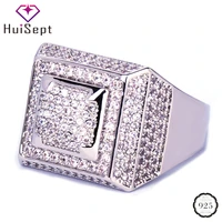 huisept fashion men ring 925 silver jewellery aaa zircon gemstones ornaments for wedding party gifts wholesales rings gold color