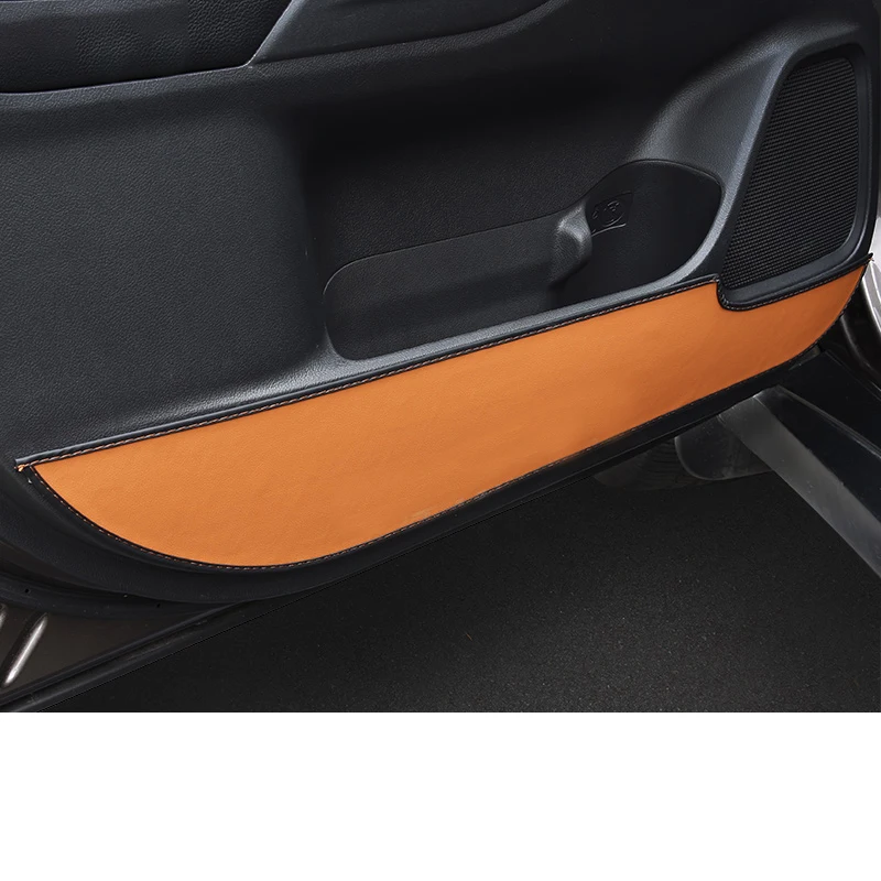 

Lsrtw2017 Fiber Leather Car Inner Door Anti-kick Mat for Mitsubishi Outlander 2013 2014 2015 2016 2017 2018 2019 2020