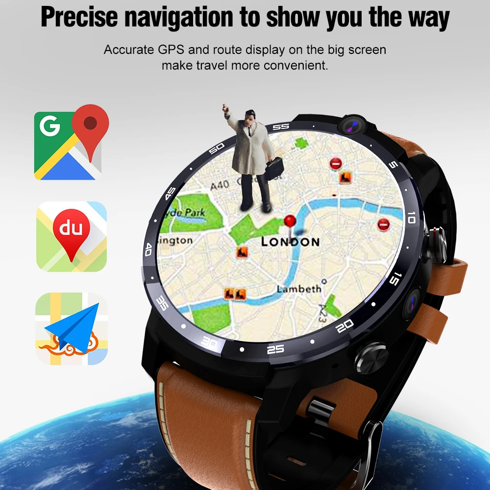 1 6 дюймовый экран 4G LTE GPS Смарт-часы с камерой 4 Гб + 64 сим-карта наручные часы для