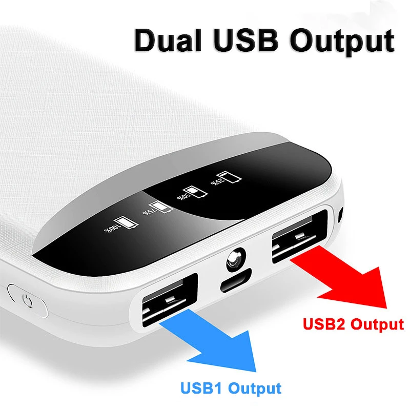 Портативное зарядное устройство с 2USB-портами 12000 мАч | Мобильные телефоны и