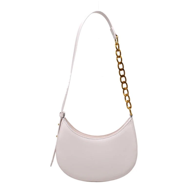 

Design PU Half-Moon Leather Crossbody Bags for Women 2021 Simple Sold Color Ladies Fashion Shoulder Handbags