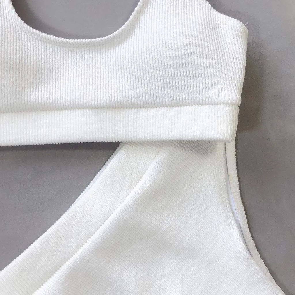 Женский комплект однотонного бикини сексуальный бразильский купальник летний