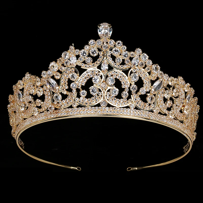 Женская винтажная ДИАДЕМА Crown HADIYANA свадебный аксессуар для волос с фианитом