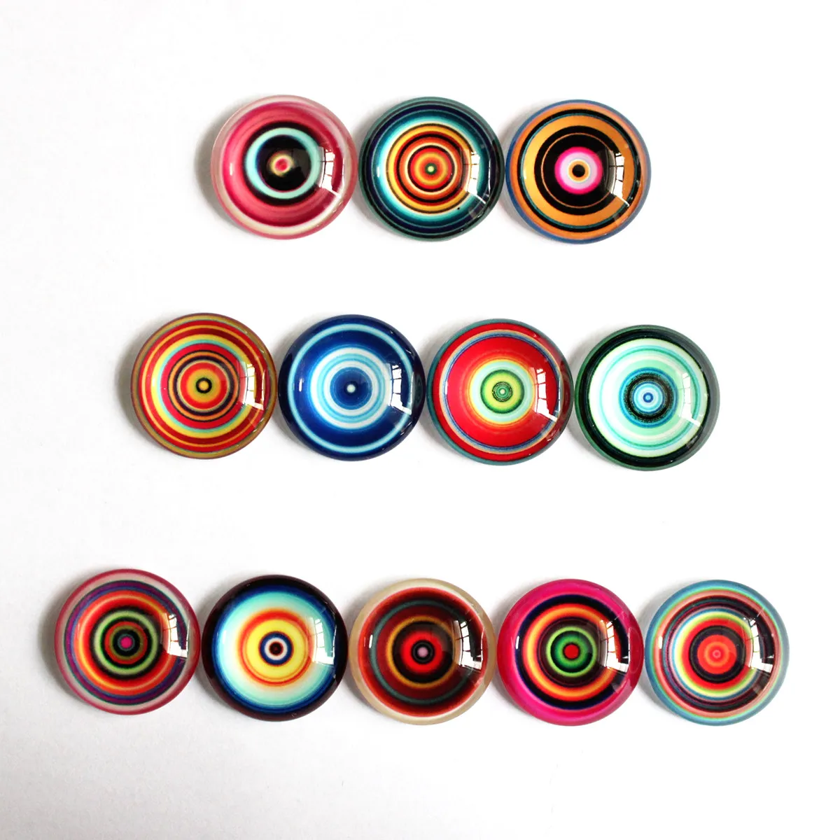 

From 8mm to 30mm Random Mixed Round Spiral Flowers Eyes Cabochons Pattern Glass Flatback Photo Base DIY Making Accessories Pair