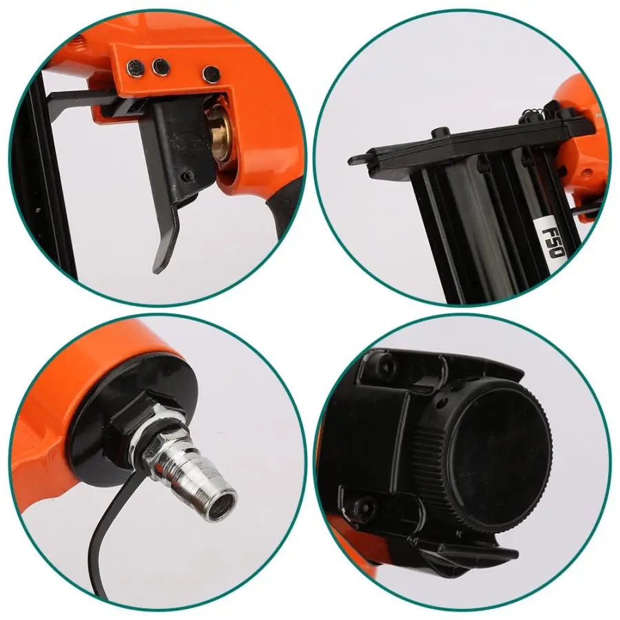 Пневматический степлер F50 гвоздодер для ногтей 4-8 МПа 18GA 1 25x1 0 мм | Инструменты